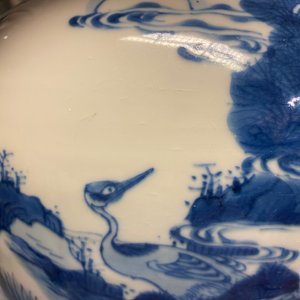 A pair of Chinese blue and white 'deer and crane' vases, Kangxi — 照片 15
