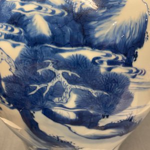 A pair of Chinese blue and white 'deer and crane' vases, Kangxi — 照片 20
