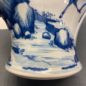 A pair of Chinese blue and white 'deer and crane' vases, Kangxi — 照片 22