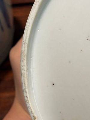 A pair of Chinese blue and white drum-shaped jars and cover, Jiajing mark, Kangxi — 照片 23
