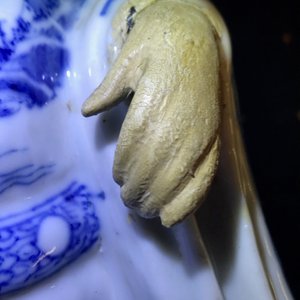 十九世纪   青花瓷人物摆件   一对 — 照片 11