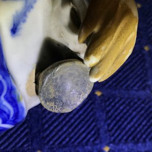 十九世纪   青花瓷人物摆件   一对 — 照片 12