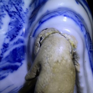 十九世纪   青花瓷人物摆件   一对 — 照片 13