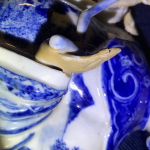 十九世纪   青花瓷人物摆件   一对 — 照片 15