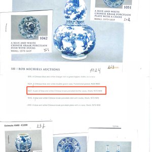 A pair of Chinese blue and white 'Flying Horses' pear-shaped bottle vases — 照片 18