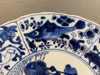 A pair of Chinese blue and white kraak-style dishes with VOC-ships, Kangxi — photo 10