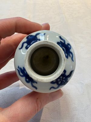 A pair of Chinese blue and white 'Long Eliza' miniature vases and wooden covers, Kangxi — photo 8