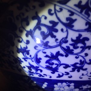 A pair of Chinese blue and white lotus scroll fishbowls, 19th C. — photo 20