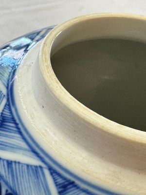 A pair of Chinese blue and white 'Lotus Scroll' jars, 19th C. — photo 11