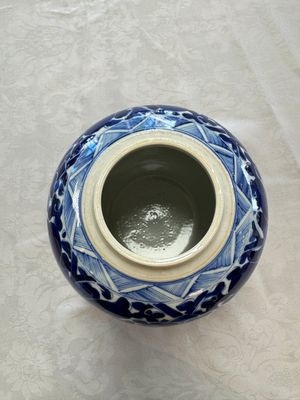 A pair of Chinese blue and white 'Lotus Scroll' jars, 19th C. — photo 24