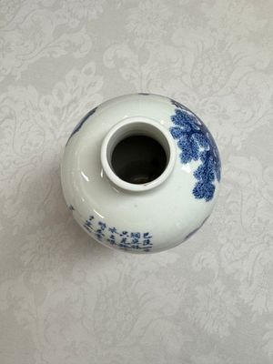 A pair of Chinese blue and white 'Meiping' vases with figures and a poem, signed Xu Banqiu 徐半秋, Kangxi mark, 19th C. — foto 11