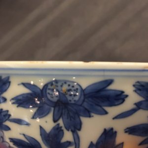 A pair of Chinese blue and white peony scroll bowls, Chenghua mark, Ming — photo 19