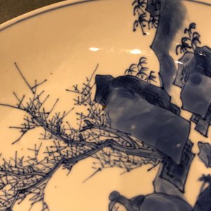 A pair of Chinese blue and white plates with a sage on a donkey, Kangxi mark and of the period — photo 8