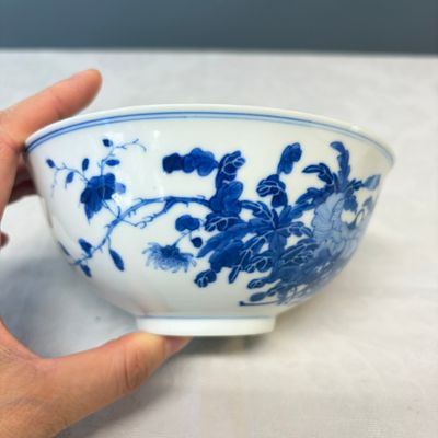 A pair of Chinese blue and white 'Poppy' bowls — foto 5