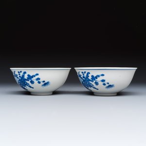 A pair of Chinese blue and white 'Poppy' bowls — foto 3