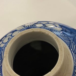 A pair of Chinese blue and white 'prunus on cracked ice' jars and a 'butterfly' teapot and cover, Kangxi — photo 21