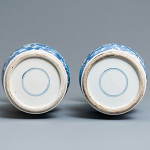 A pair of Chinese blue and white 'prunus on cracked ice' yenyen vases, Kangxi — photo 6