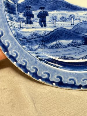 A pair of Chinese blue and white 'Scheveningen' or 'Nabeshima' plates, Kangxi/Yongzheng — photo 12