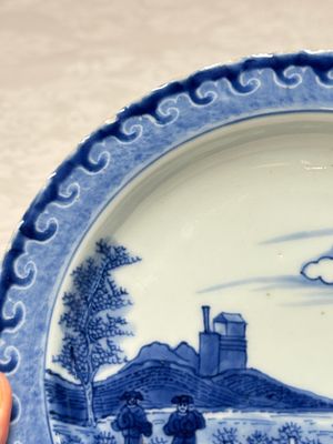 A pair of Chinese blue and white 'Scheveningen' or 'Nabeshima' plates, Kangxi/Yongzheng — photo 13