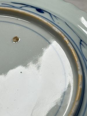 A pair of Chinese blue and white 'Scheveningen' or 'Nabeshima' plates, Kangxi/Yongzheng — photo 8