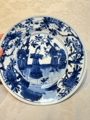 A pair of Chinese blue and white 'Sense of Smell' saucer dishes, artemisia leaf mark, Kangxi — 照片 13