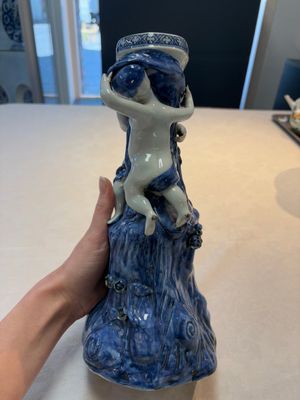 A pair of Chinese blue and white stands after Meissen example, Qianlong — photo 4