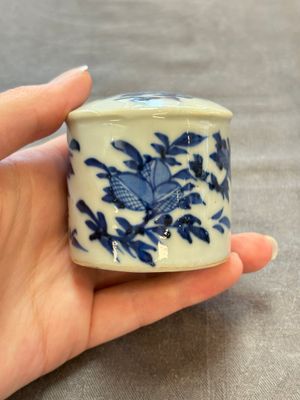 A pair of Chinese blue and white tea caddies and covers, 19th C. — 照片 11