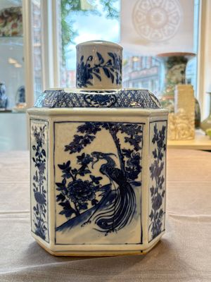A pair of Chinese blue and white tea caddies and covers, 19th C. — 照片 14