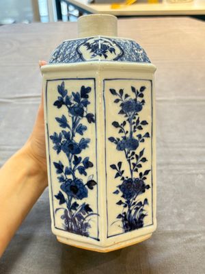 A pair of Chinese blue and white tea caddies and covers, 19th C. — 照片 16