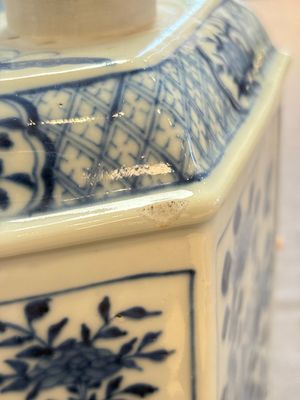A pair of Chinese blue and white tea caddies and covers, 19th C. — 照片 6