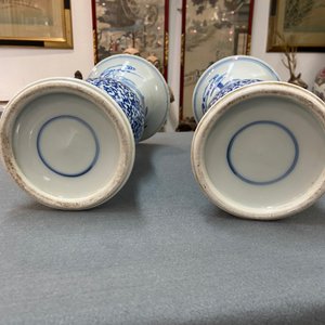 A pair of Chinese blue and white vases, Guangxu — 照片 11