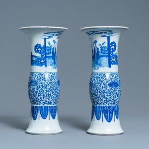 A pair of Chinese blue and white vases, Guangxu — 照片 4