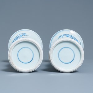 A pair of Chinese blue and white vases, Guangxu — 照片 6