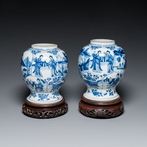 A pair of Chinese blue and white vases, Kangxi — 照片 7