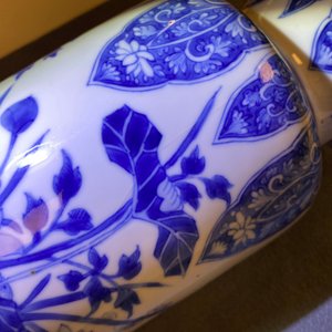 A pair of Chinese blue and white vases with floral designs, Kangxi — photo 19