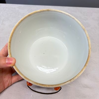 A pair of Chinese blue, white and iron-red 'Hong Fu Qi Tian 洪福齊天' warming bowls and covers — photo 30