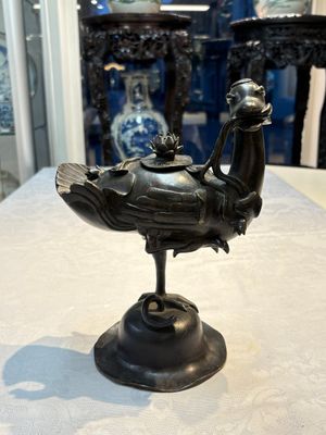 A pair of Chinese bronze duck-form censers, 17/18th C. — photo 1