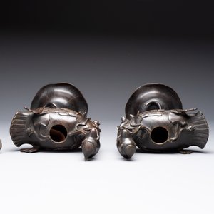 A pair of Chinese bronze duck-form censers, 17/18th C. — photo 5