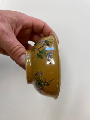 A pair of Chinese café-au-lait-ground famille rose 'grasshopper' bowls, Daoguang mark and of the period — 照片 5