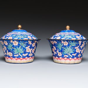 A pair of Chinese Canton enamel bowls and covers, Qianlong — 照片 5