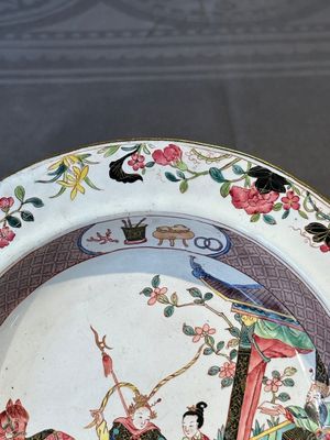 A pair of Chinese Canton enamel 'Fengyiting 鳳儀亭' plates, Yongzheng — foto 16