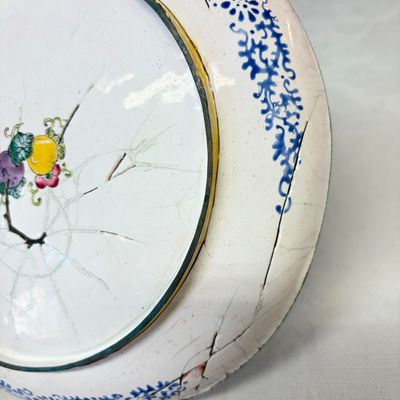 A pair of Chinese Canton enamel plates with floral design — photo 12