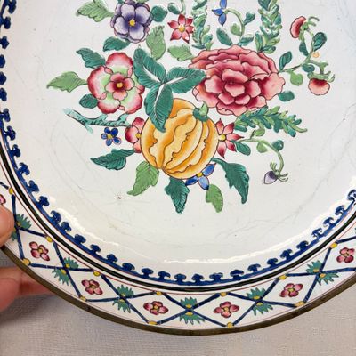 A pair of Chinese Canton enamel plates with floral design — photo 18