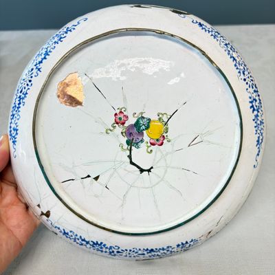 A pair of Chinese Canton enamel plates with floral design — photo 8
