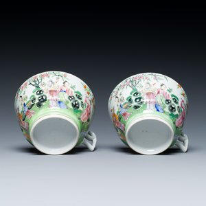 A pair of Chinese Canton famille rose cups and saucers, 19th C. — photo 8