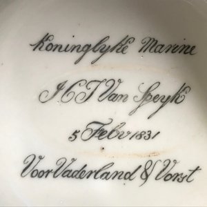A pair of Chinese Canton famille rose cups and saucers inscribed for Van Speyk and dated 1831 — photo 35