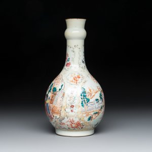 A pair of Chinese Canton famille rose 'mandarin subject' covered tureens and stands and a vase, Qianlong — photo 5