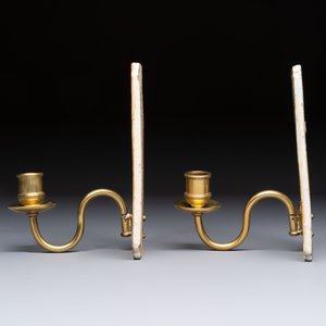 A pair of Chinese Canton famille rose 'Mandarin Subject' wall sconces, Qianlong — photo 3