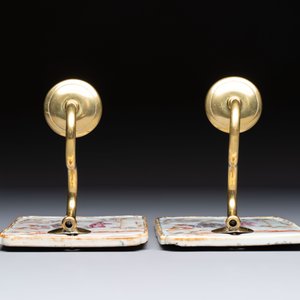 A pair of Chinese Canton famille rose 'Mandarin Subject' wall sconces, Qianlong — photo 7