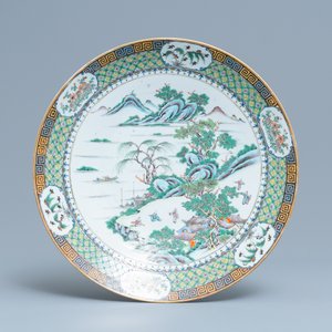 A pair of Chinese Canton famille verte dishes with fine landscapes, 19th C. — photo 2